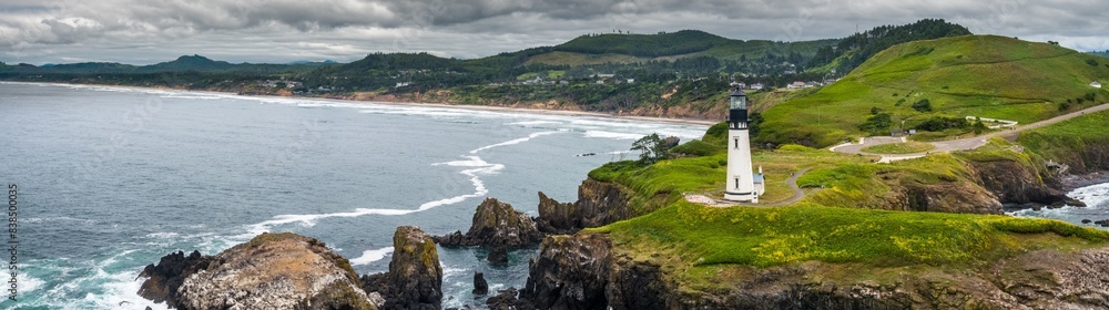 Aerial 4K image: Flying Around the Famous Yaquina Head Lighthouse in Oregon Aerial 4K image: Flying Around the Famous Yaquina Head Lighthouse in Oregon