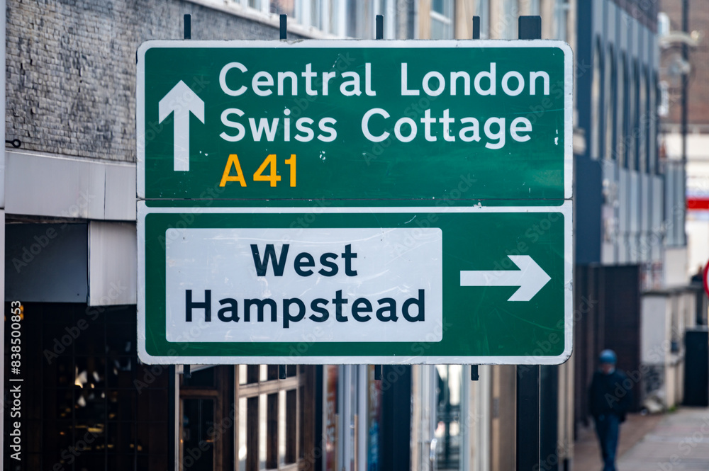 Transportation in London city, roads, road signes, street signes, warnings, indicating of directions in Great Britain, city life in England Transportation in London city, roads, road signes, street signes, warnings, indicating of directions in Great Britain, city life in England