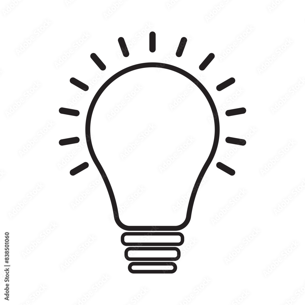 Light bulb icon, vector , silhouette with stroke line. Electric bulb icon, Idea vector icon symbol. Vector illustration. Light bulb icon, vector , silhouette with stroke line. Electric bulb icon, Idea vector icon symbol. Vector illustration.