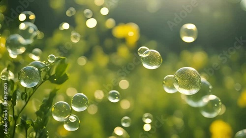 Wallpaper Mural Green Grass Field With Bokeh Lights, Nature Background Torontodigital.ca