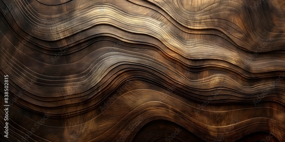 Abstract Wavy Wooden Wall Texture. Generative AI Abstract Wavy Wooden Wall Texture. Generative AI