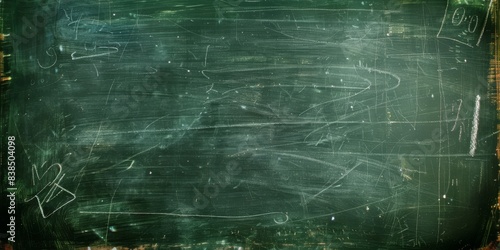 Green Chalkboard With White Chalk Marks background