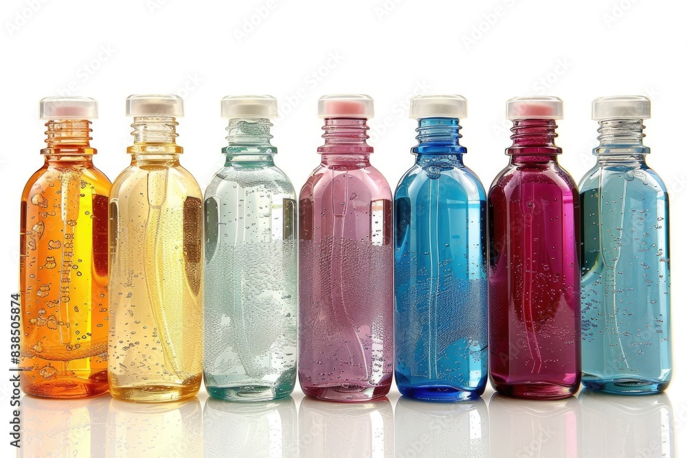 Bathroom Bottles. Cosmetic Containers for Hygiene and Skincare Products Bathroom Bottles. Cosmetic Containers for Hygiene and Skincare Products