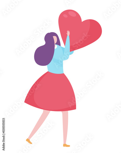 Find Love concept on transparent background, flat design vector illustration