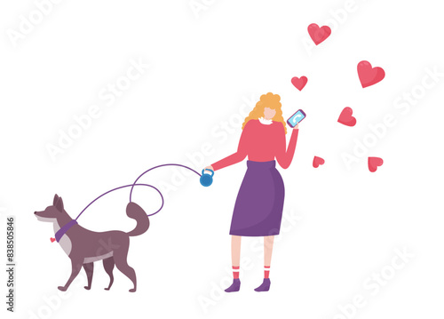 Find Love concept on transparent background, flat design vector illustration