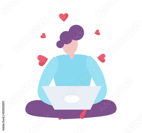 Find Love concept on transparent background, flat design vector illustration