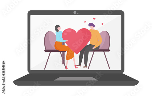 Find Love concept on transparent background, flat design vector illustration