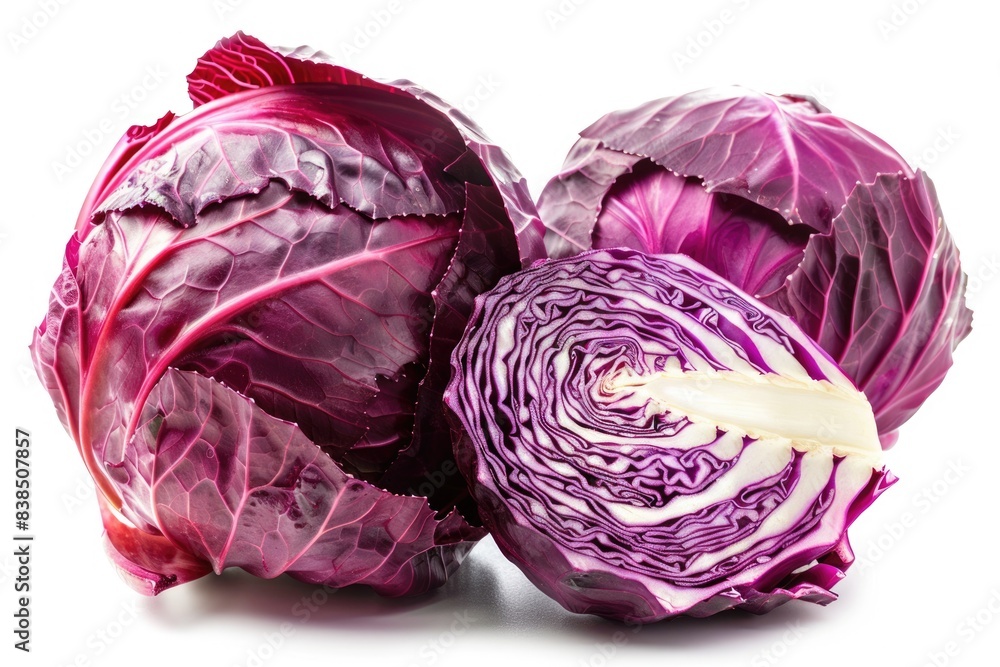 Cabbage Red. Fresh Isolated Red Vegetable on White Background Cabbage Red. Fresh Isolated Red Vegetable on White Background
