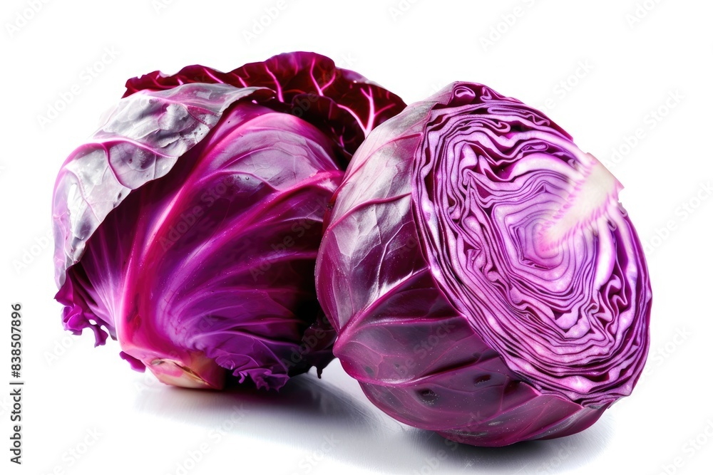Cabbage Red. Fresh Raw Red Cabbage Isolated on White Background Cabbage Red. Fresh Raw Red Cabbage Isolated on White Background