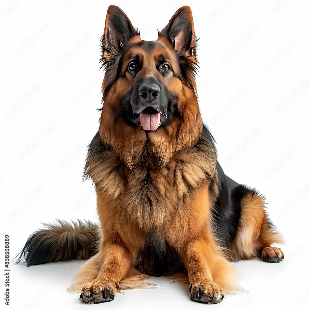 A standing and moving police dog, Transparent background