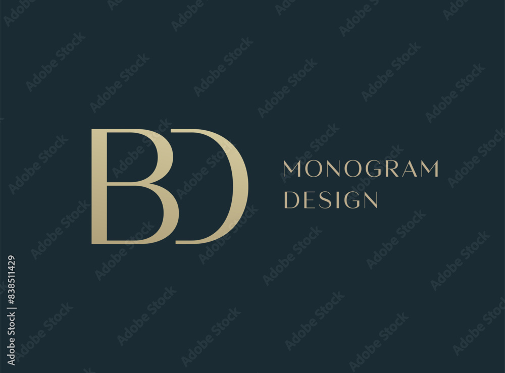 BD letter logo icon design. Classic style luxury initials monogram. BD letter logo icon design. Classic style luxury initials monogram.