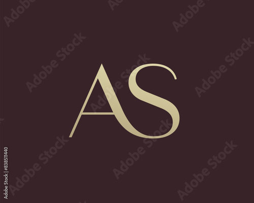 AS letter logo icon design. Classic style luxury initials monogram.