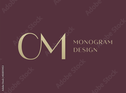 CM letter logo icon design. Classic style luxury initials monogram.