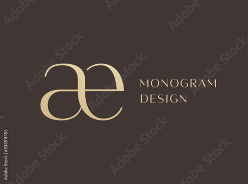 AE letter logo icon design. Classic style luxury initials monogram.