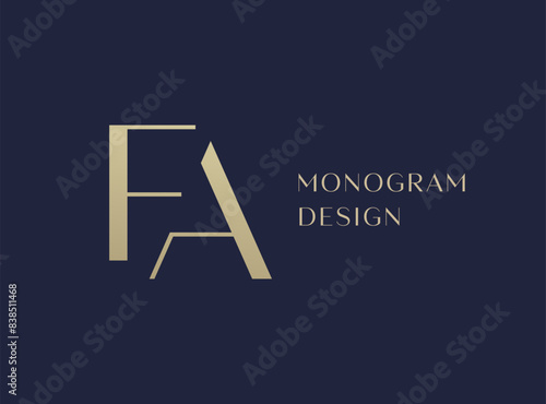 FA letter logo icon design. Classic style luxury initials monogram.
