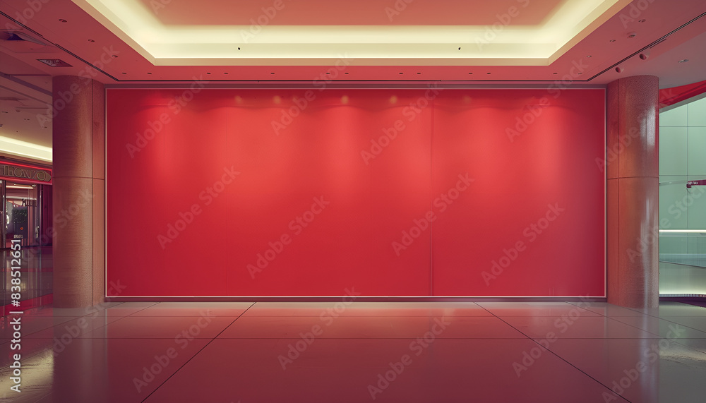 empty red mall wall for logo mockup making empty red mall wall for logo mockup making