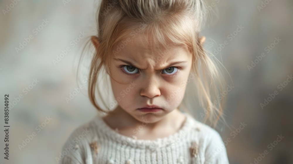 Child Mad. Upset Boyish 4-Year Old Girl Expressing Frustration and Anger Child Mad. Upset Boyish 4-Year Old Girl Expressing Frustration and Anger