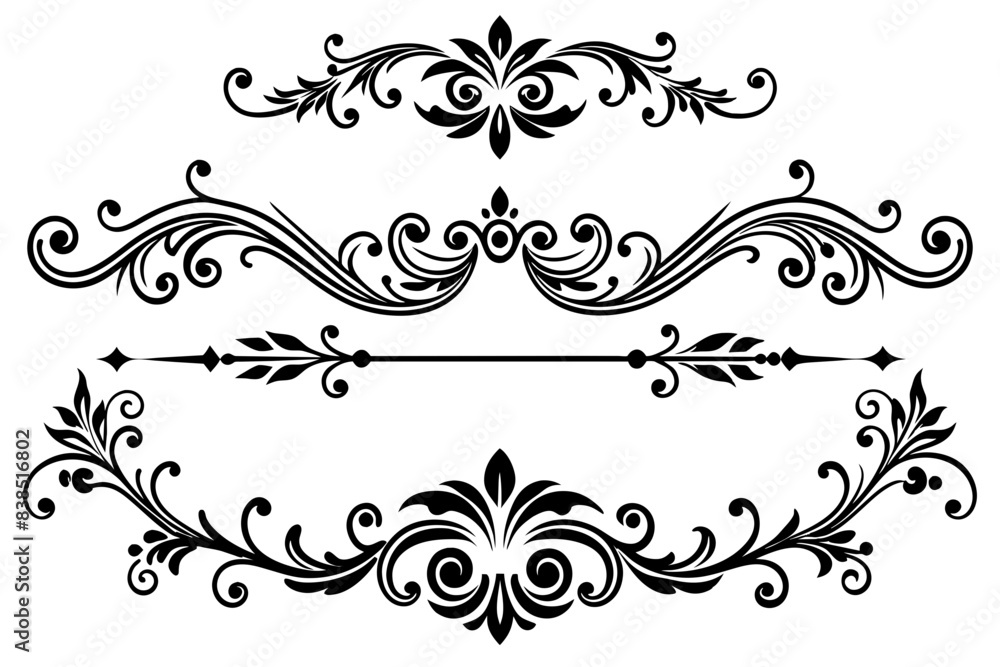 beautiful graphic with a black elegant plant ornament on an isolated background beautiful graphic with a black elegant plant ornament on an isolated background