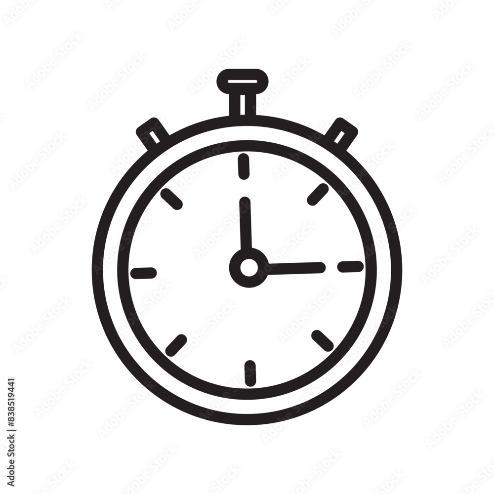 Timekeeping Icon for Stopwatches, Sports Timing, and Precision Measurement Timekeeping Icon for Stopwatches, Sports Timing, and Precision Measurement