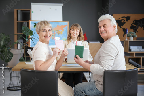 Mature couple with passport...