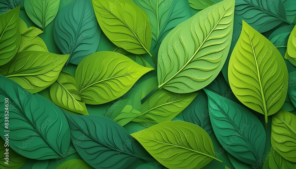 textura de hojas verdes de árbol en 3d ( imagen 8)
