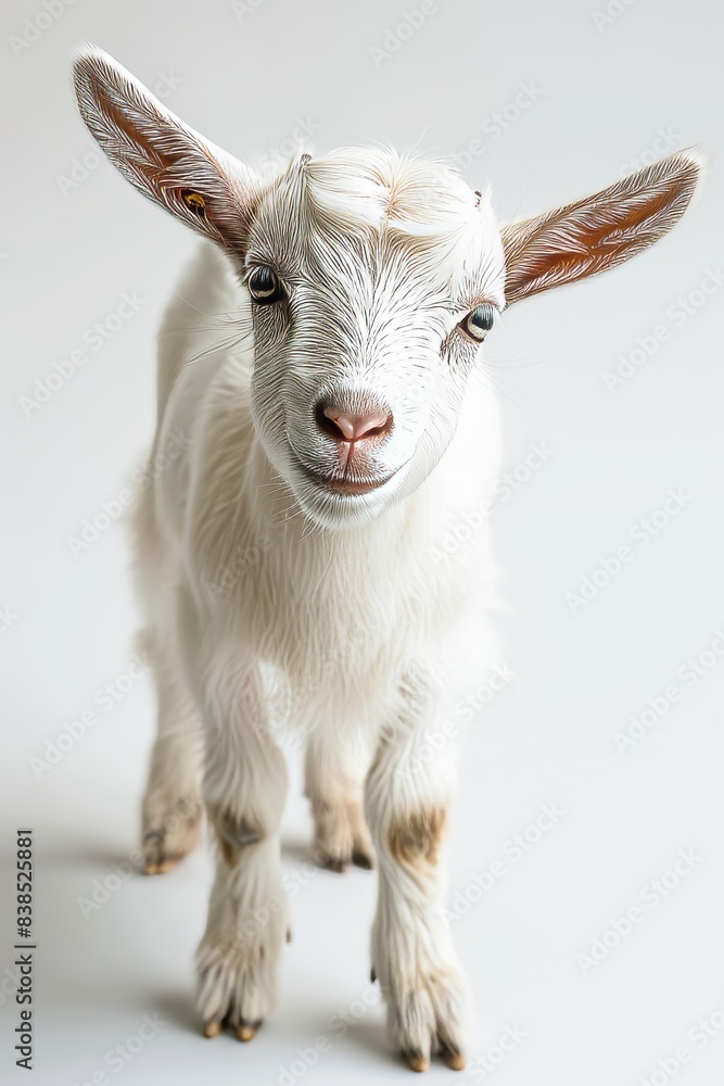 the Pygmy Goat with copy space on right Isolated on white background the Pygmy Goat with copy space on right Isolated on white background