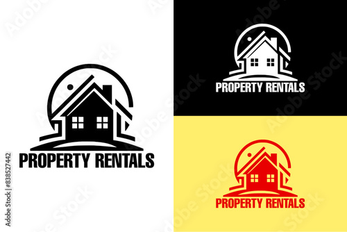 circle home abstract design vector property rentals real estate construction builder house logo