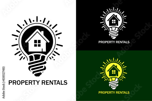 light bulb home vector property rentals house builder construction silhouette logo