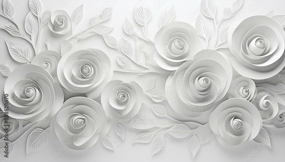 Fototapeta premium Textura 3d de rosas blancas (imagen 37)