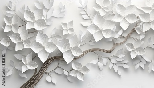Textura 3d de flores blancas (imagen 13)