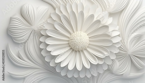 Textura 3d de flores blancas (imagen 6) photo