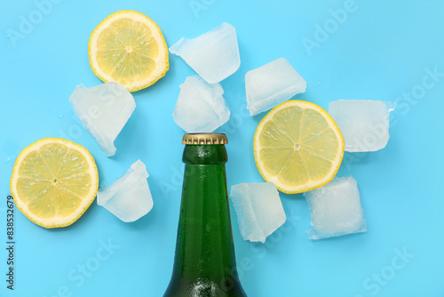 Bottle of fresh beer with l...