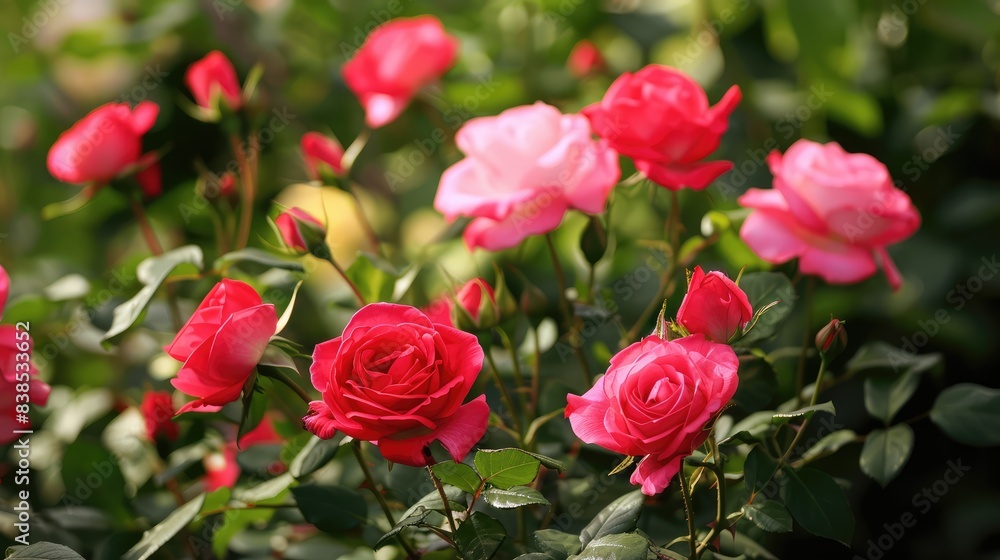 red roses in garden