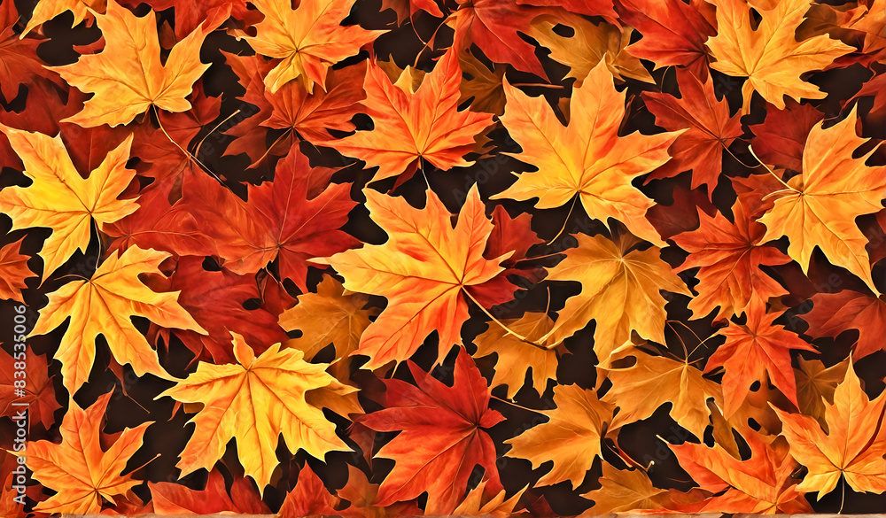 Autumnal vibrant orange maple leaves background Autumnal vibrant orange maple leaves background