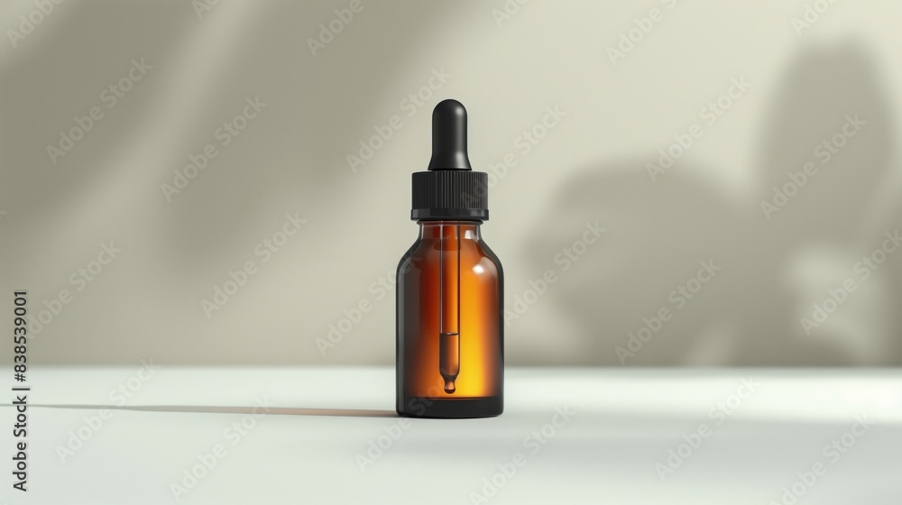 Serum dropper bottle mockup on abstract color background with light, shadows, studio product photo Serum dropper bottle mockup on abstract color background with light, shadows, studio product photo