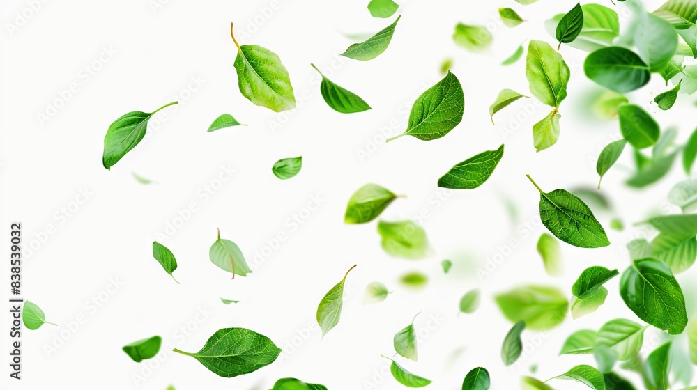 green tea leaves and white background green tea leaves and white background