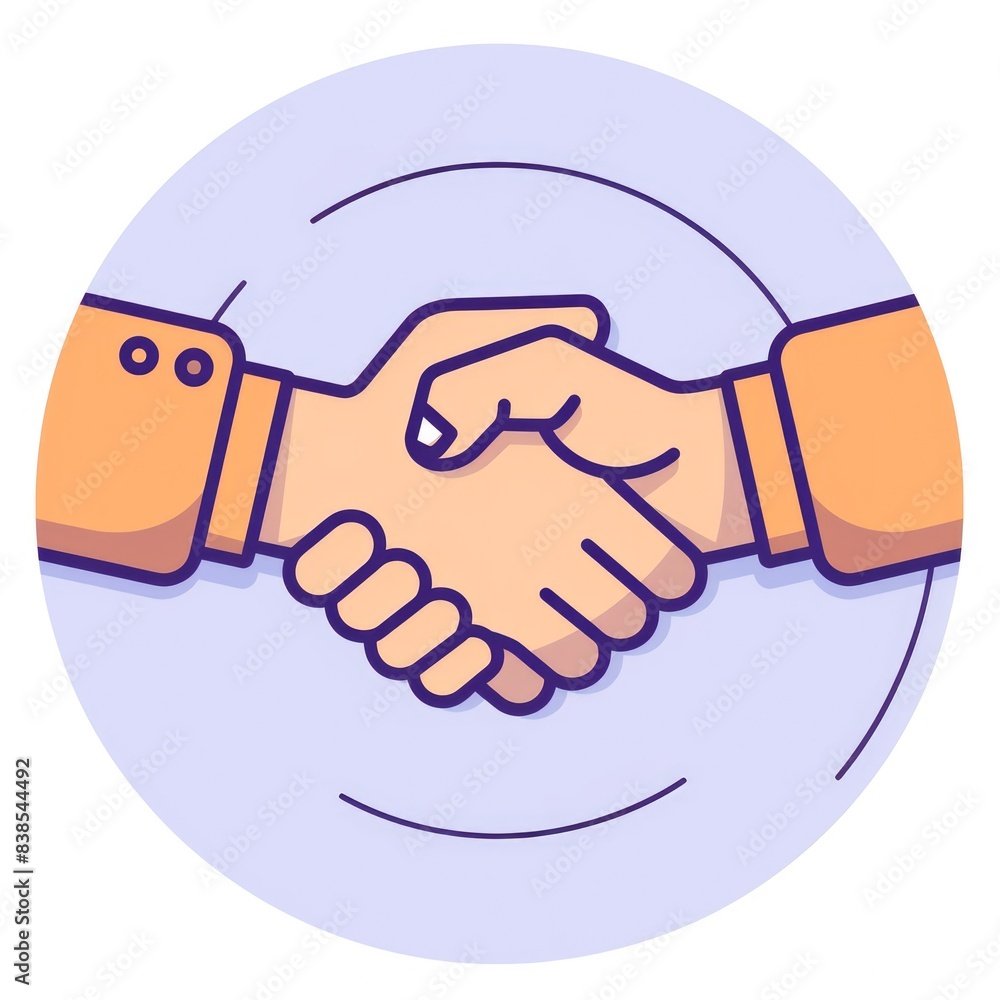 Shaking Hands Illustration. Business Partnership and Deal Agreements Icon Shaking Hands Illustration. Business Partnership and Deal Agreements Icon