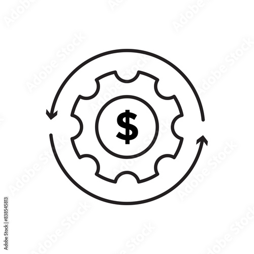 Financial Operations Icon for Money Management, Banking Processes, and Economic Activities