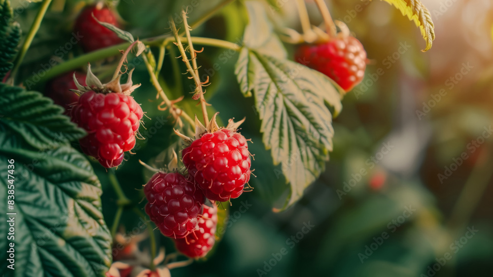 Close-up image of ripe red raspberries. Close-up image of ripe red raspberries.
