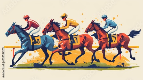 Jockeys sprinting on horses © Rashid