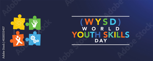 World Youth Skills Day vector. Graduation hat silhouette icon vector. Education and knowledge icon set vector. Research and engineering symbols. July 15. Important day