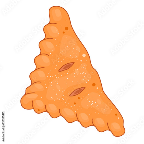 Traditional Classic Turnover. National Apple Turnover Day. Turnover cake vector illustration. Gluten-free food. Bakery product