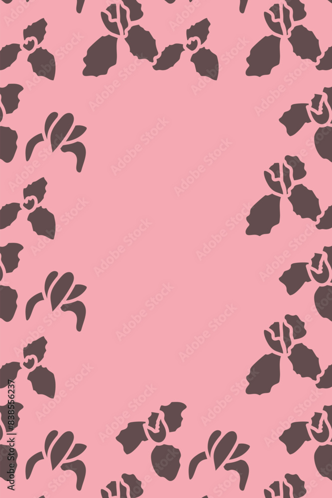 Vector. Hand drawn floral pattern. Vertical background, copy space for text. Template for postcard, wedding and party invitation, flyer, cover, brochure, social media post, magazine, poster, banner. Vector. Hand drawn floral pattern. Vertical background, copy space for text. Template for postcard, wedding and party invitation, flyer, cover, brochure, social media post, magazine, poster, banner.