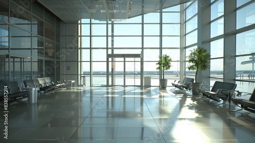   A Modern Airport Interior with Spacious Windows 