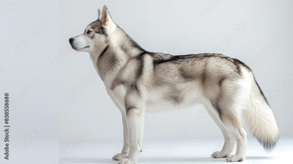 Fototapeta premium siberian husky dog isolated on white background