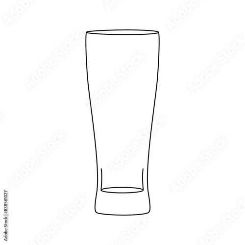 Continuous single line art drawing of wine glass outline beverage element vector illustration