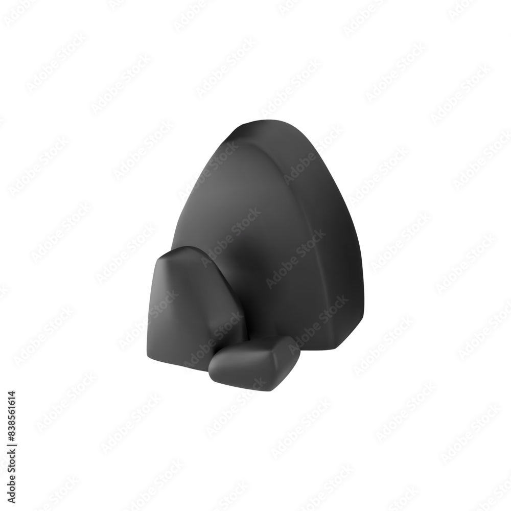Black rock formation 3D vector illustration Black rock formation 3D vector illustration