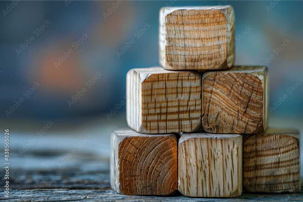 A tower of wooden blocks symbolizing success built step by step, demonstrating growth, stability, and progress.. AI generated. A tower of wooden blocks symbolizing success built step by step, demonstrating growth, stability, and progress.. AI generated.