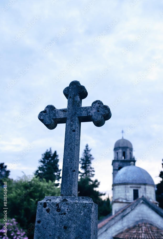 cross on the hill in the evening cross on the hill in the evening