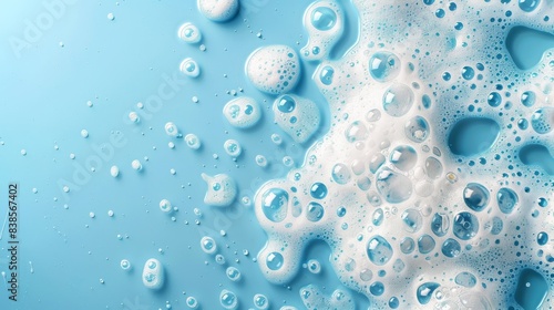 High-resolution image of soap bubbles over a beautiful blue gradient background